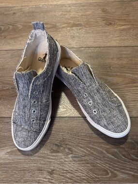 Corkys Babalu Tweed Sneakers Womens Grey Tennis Shoes Slip On Casual Size 9